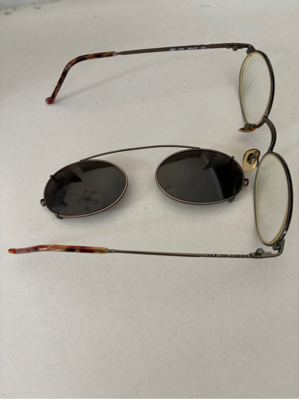 Vintage Armani Glasses frame with clip on shades